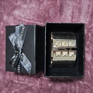 Victoria Secret Limited Edition Gold Cuff Bracelet W/Rhinestones